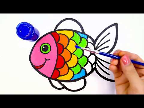 Vẽ và tô màu Con Cá Xinh
