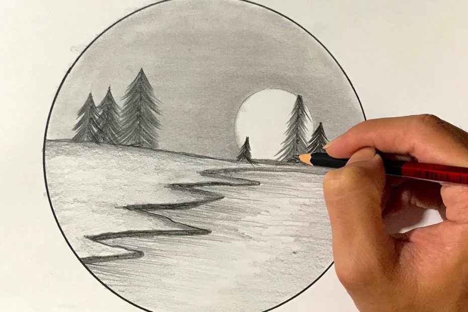 Vẽ Tranh Phong Cảnh Bằng Bút Chì Đơn Giản Mà Đẹp | How To Draw Scenery With  Pencil - Youtube