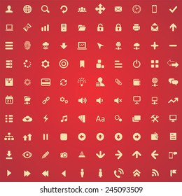 100 App Icons Yellow On Red Stock Vector (Royalty Free) 245093509 |  Shutterstock