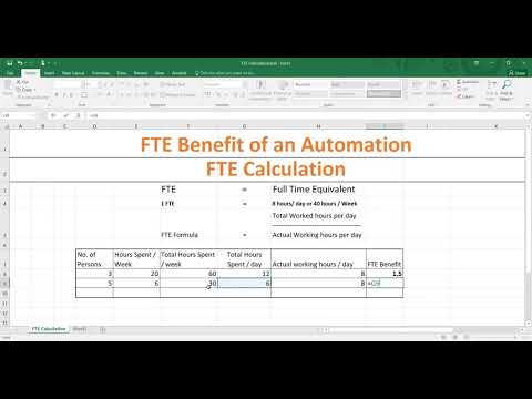 FTE Benefits calculation - RPA Automation